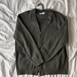 Old Navy Men's Dark Olive V-Neck Button Cardigan